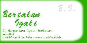 bertalan igali business card